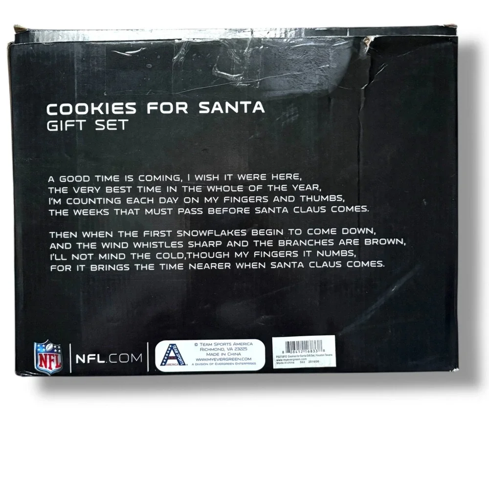 NFL Houston Texans Cookies for Santa gift‎ set mug plate with letter 2 Santa